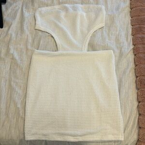 Waffle knit swim coverup